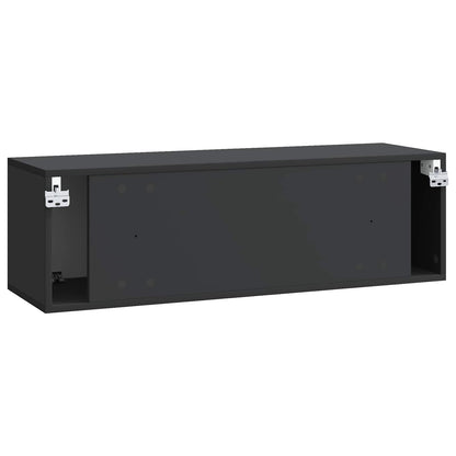 Wandbeugel TV-kast Zwart 98 x 31 x 30 cm Bewerkt hout