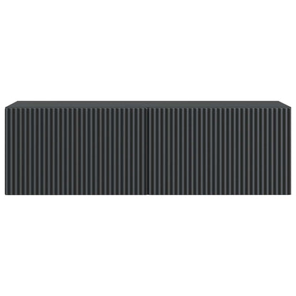 Wandbeugel TV-kast Zwart 98 x 31 x 30 cm Bewerkt hout