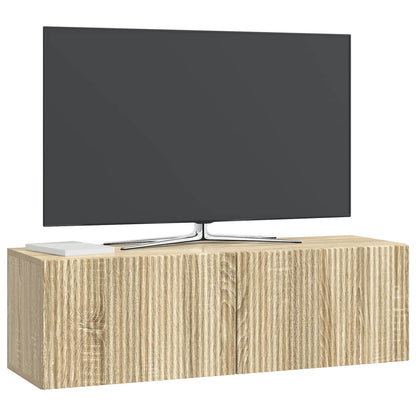 Wandbeugel TV-kast Sonoma Eiken 98 x 31 x 30 cm Bewerkt hout