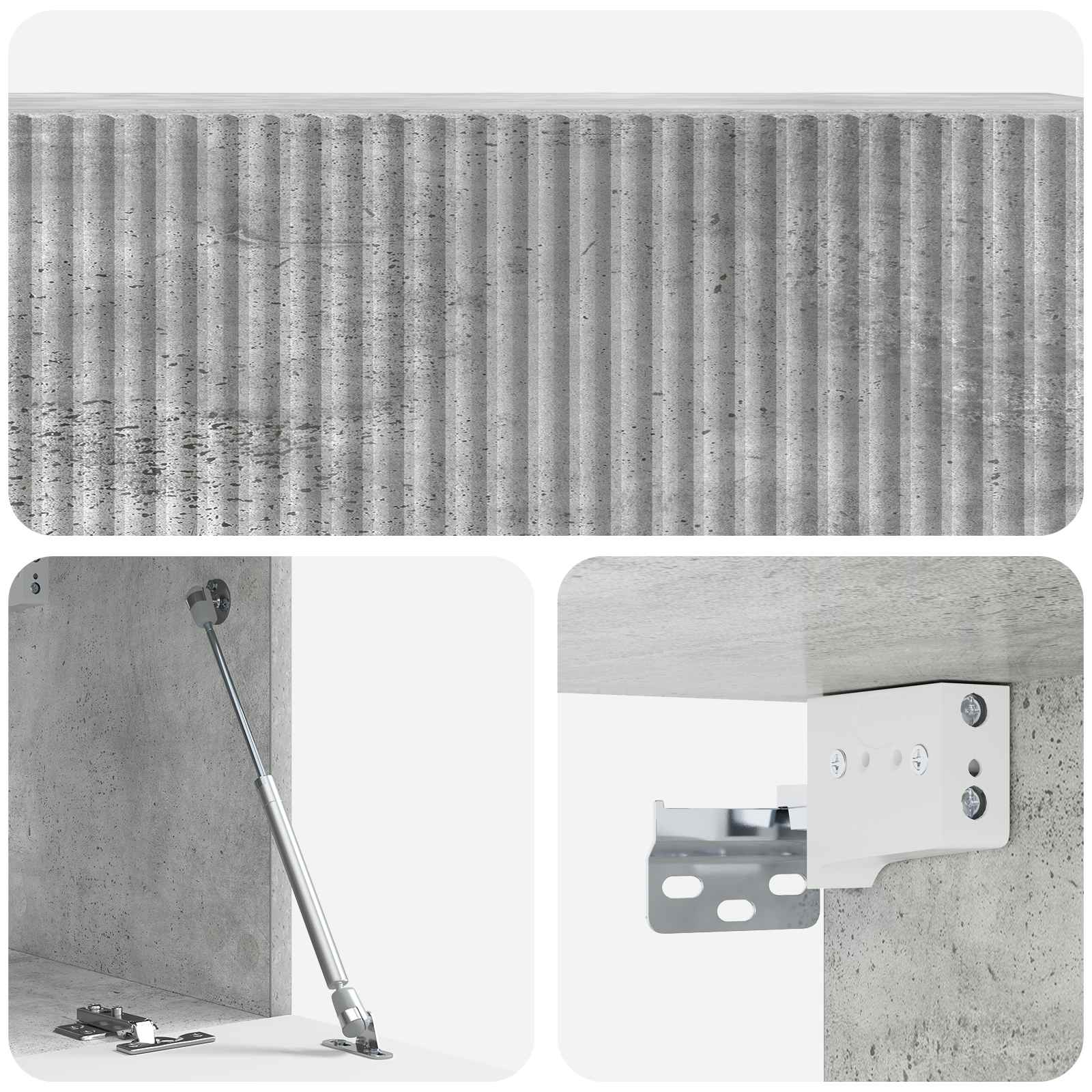 Wandbeugel TV-kast Betongrijs 98 x 31 x 30 cm Bewerkt hout