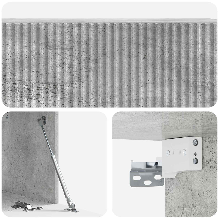 Wandbeugel TV-kast Betongrijs 98 x 31 x 30 cm Bewerkt hout
