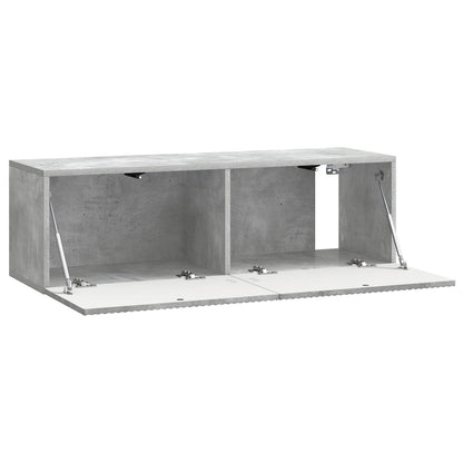 Wandbeugel TV-kast Betongrijs 98 x 31 x 30 cm Bewerkt hout