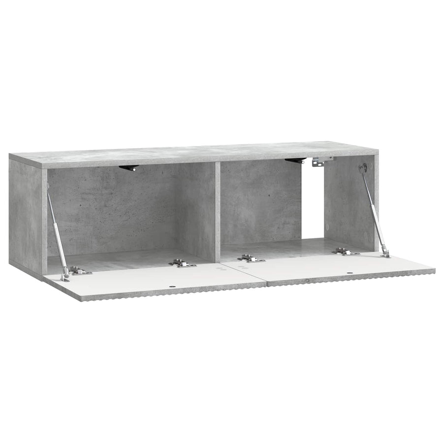 Wandbeugel TV-kast Betongrijs 98 x 31 x 30 cm Bewerkt hout