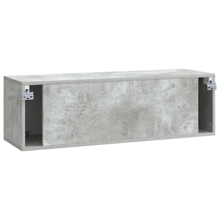 Wandbeugel TV-kast Betongrijs 98 x 31 x 30 cm Bewerkt hout