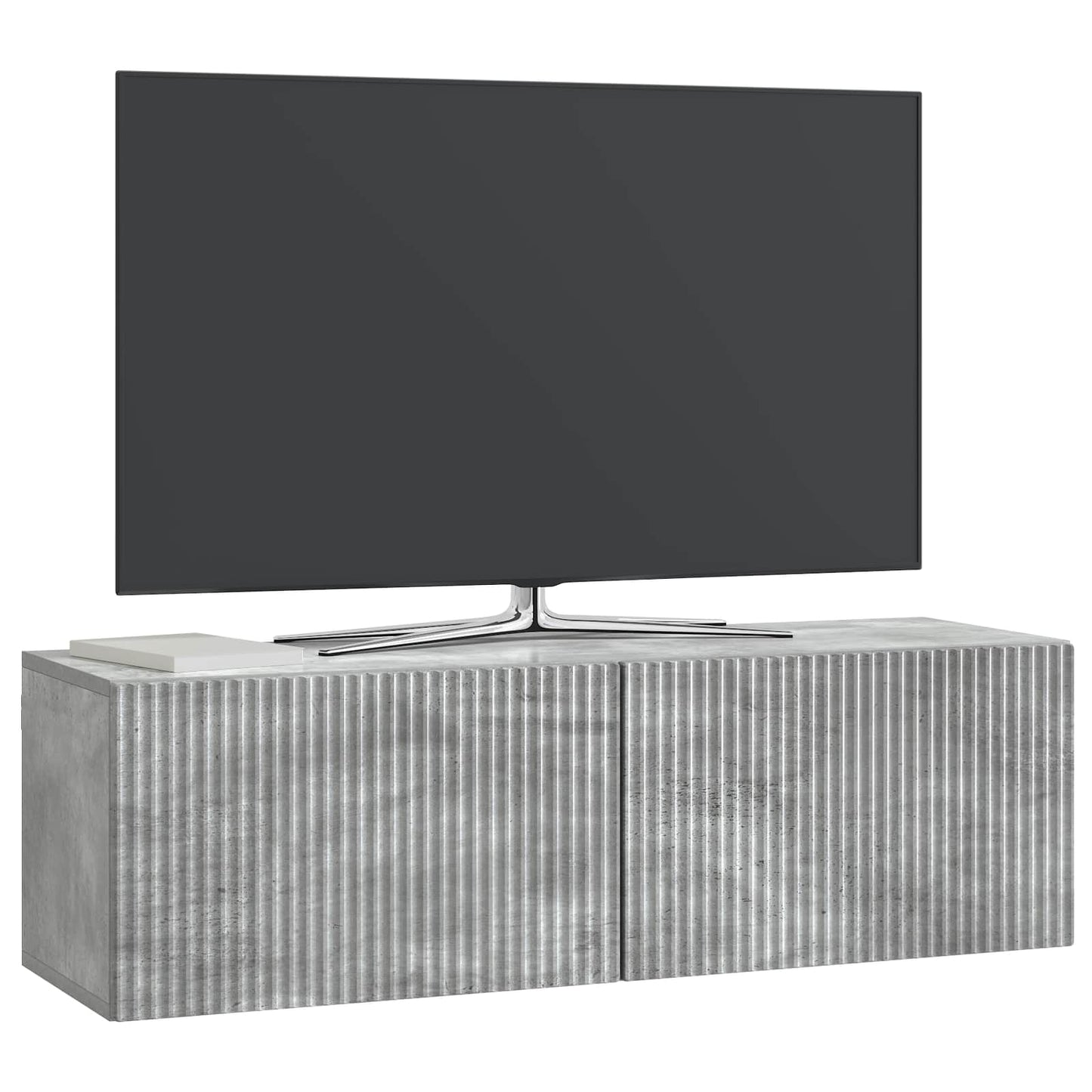 Wandbeugel TV-kast Betongrijs 98 x 31 x 30 cm Bewerkt hout