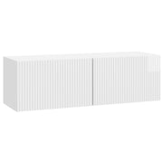 Tv-kast 98x31x30 cm hoogglans wit bewerkt hout