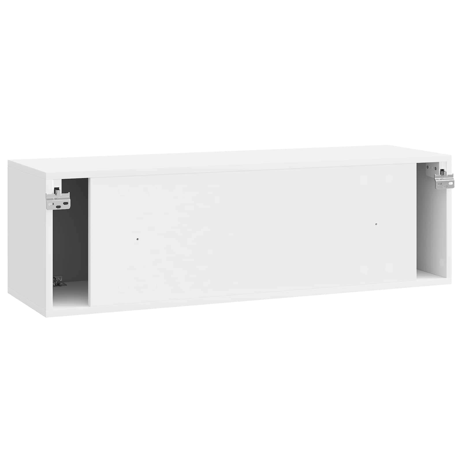Wandbeugel TV-kast Hoogglans Wit 98 x 31 x 30 cm Bewerkt hout