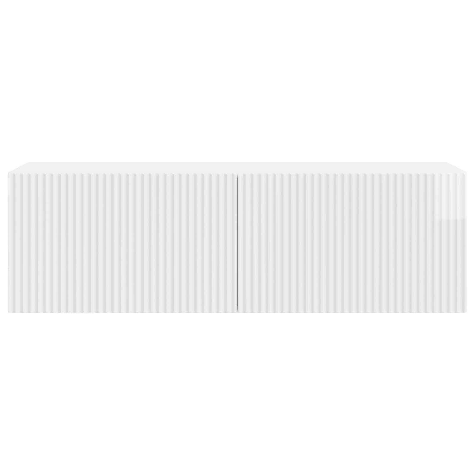 Wandbeugel TV-kast Hoogglans Wit 98 x 31 x 30 cm Bewerkt hout