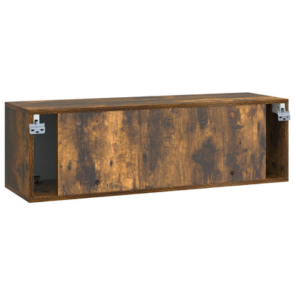 Wandbeugel TV-kast Gerookt eiken 98 x 31 x 30 cm Bewerkt hout
