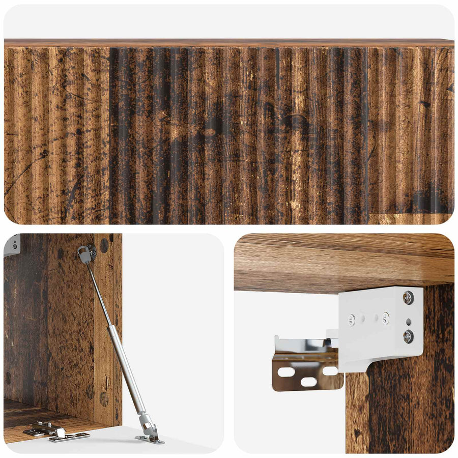 Wandbeugel TV-kast Oud hout 98 x 31 x 30 cm Bewerkt hout