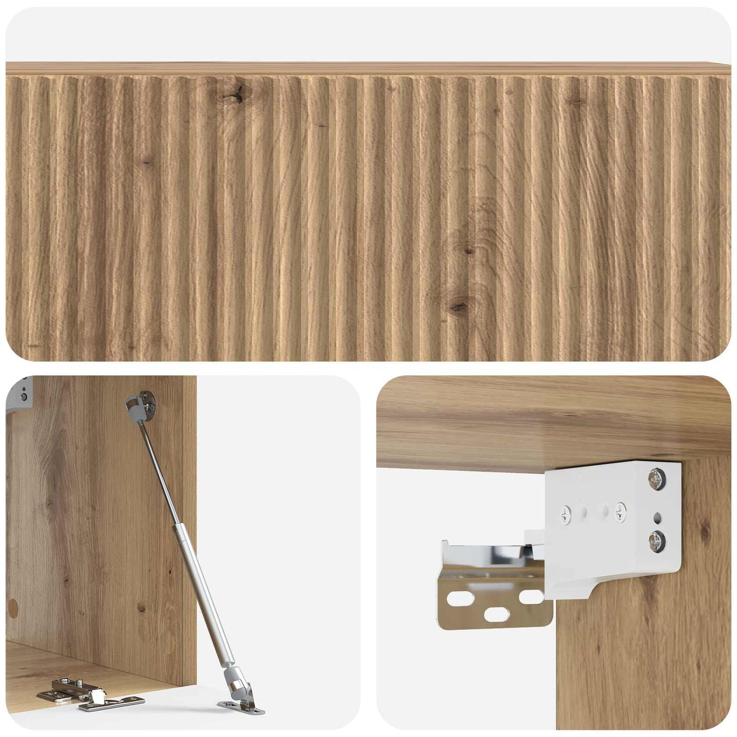 Wandbeugel TV-kast Artisanaal eiken 98 x 31 x 30 cm