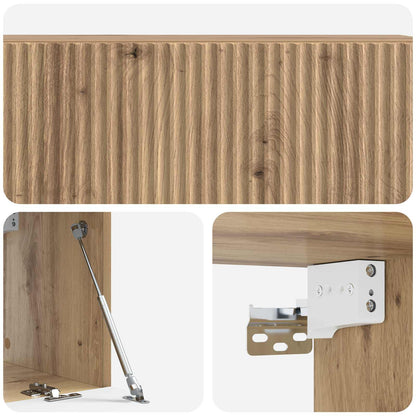 Wandbeugel TV-kast Artisanaal eiken 98 x 31 x 30 cm
