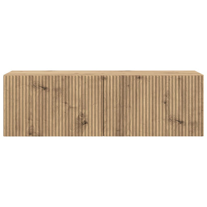 Wandbeugel TV-kast Artisanaal eiken 98 x 31 x 30 cm