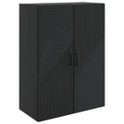 Wandkast 66x34,5x90 cm bewerkt hout zwart muurmontage