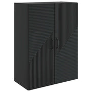 Wandkast 66x34,5x90 cm bewerkt hout zwart muurmontage