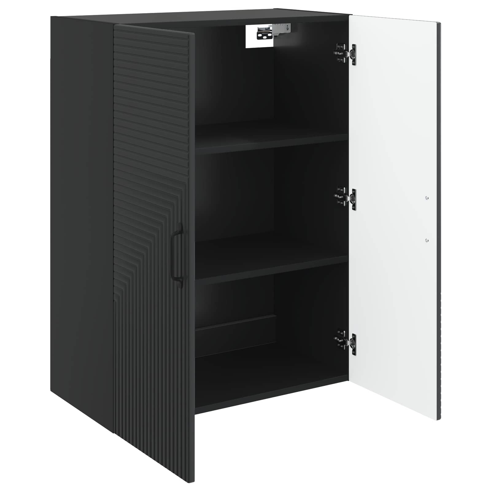 Wandkast Zwart 66 x 34,5 x 90 cm Bewerkt hout