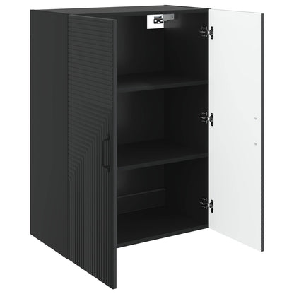 Wandkast Zwart 66 x 34,5 x 90 cm Bewerkt hout
