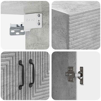 Wandkast Betongrijs 66 x 34,5 x 90 cm Bewerkt hout