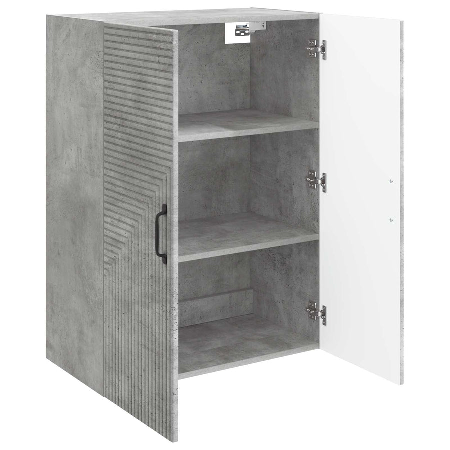 Wandkast Betongrijs 66 x 34,5 x 90 cm Bewerkt hout