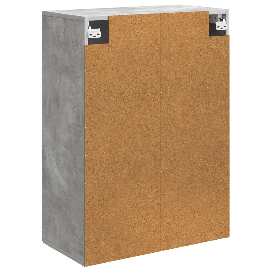 Wandkast Betongrijs 66 x 34,5 x 90 cm Bewerkt hout