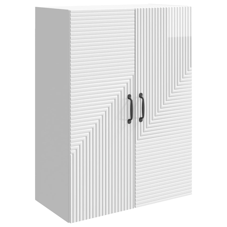Wandkast Hoogglans Wit 66 x 34,5 x 90 cm Bewerkt hout
