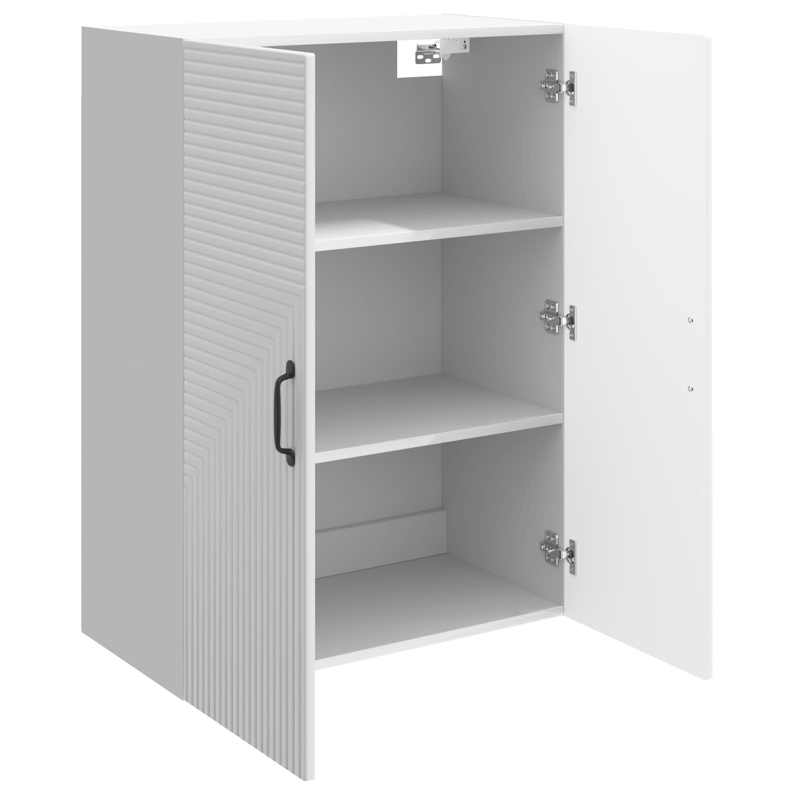 Wandkast Hoogglans Wit 66 x 34,5 x 90 cm Bewerkt hout