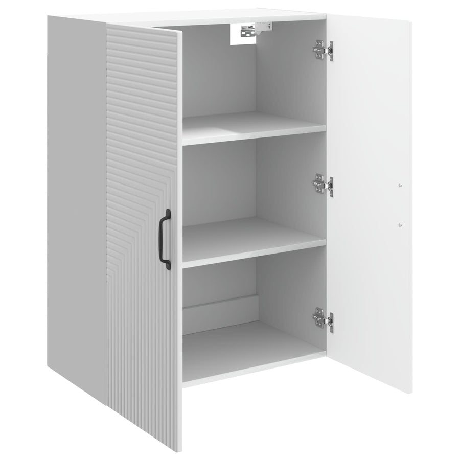 Wandkast Hoogglans Wit 66 x 34,5 x 90 cm Bewerkt hout