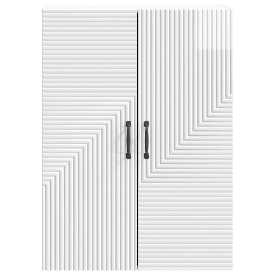 Wandkast Hoogglans Wit 66 x 34,5 x 90 cm Bewerkt hout
