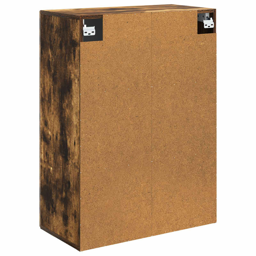 Wandkast Gerookt eiken 66 x 34,5 x 90 cm Bewerkt hout