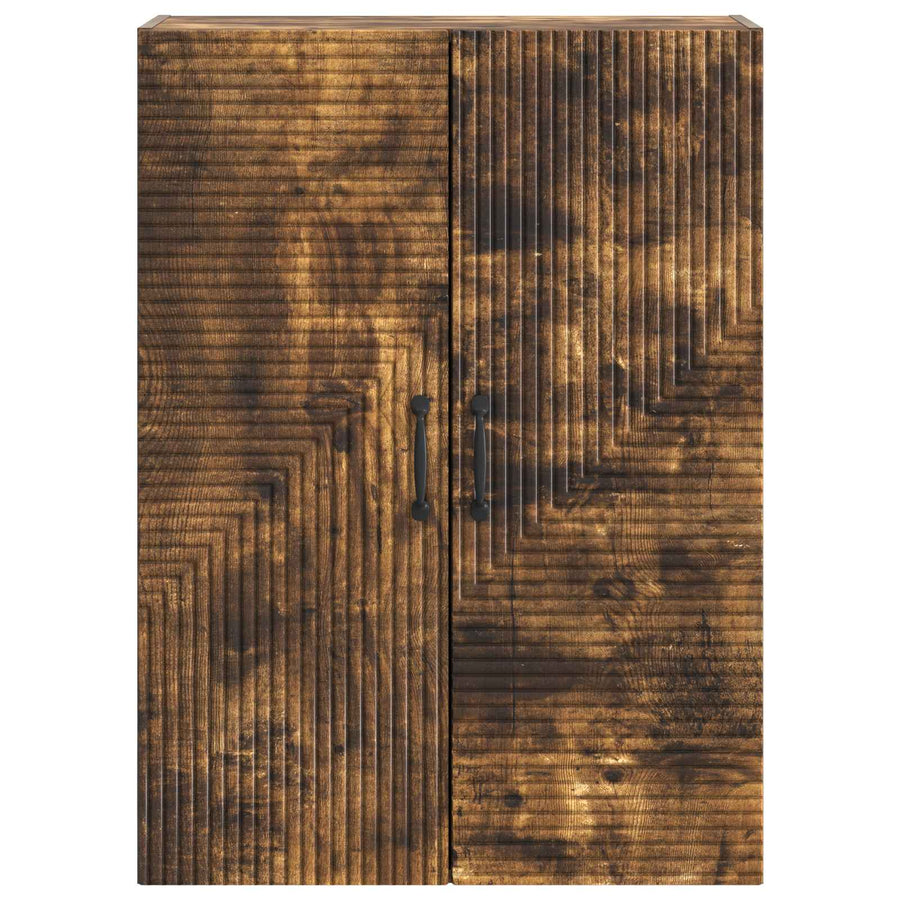 Wandkast Gerookt eiken 66 x 34,5 x 90 cm Bewerkt hout