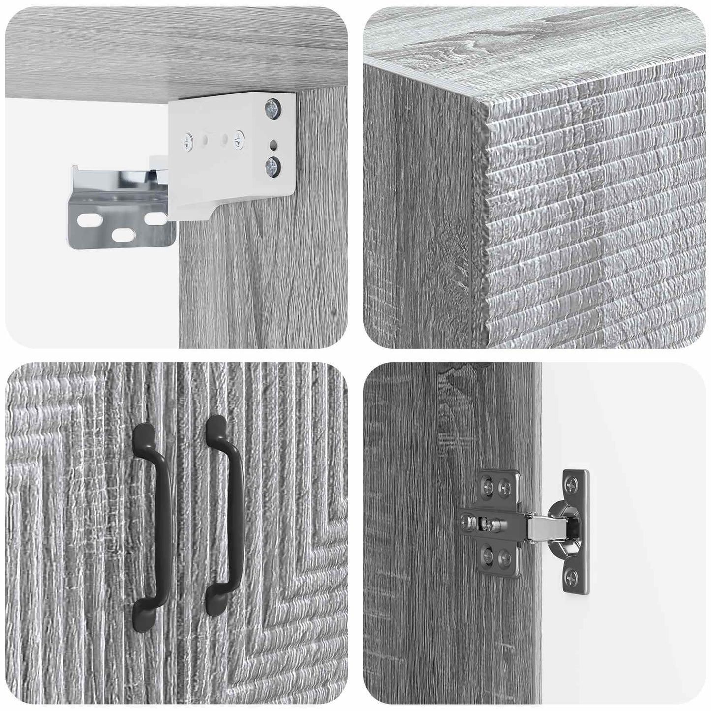 Wandkast Grijs Sonoma 66 x 34,5 x 90 cm Bewerkt hout