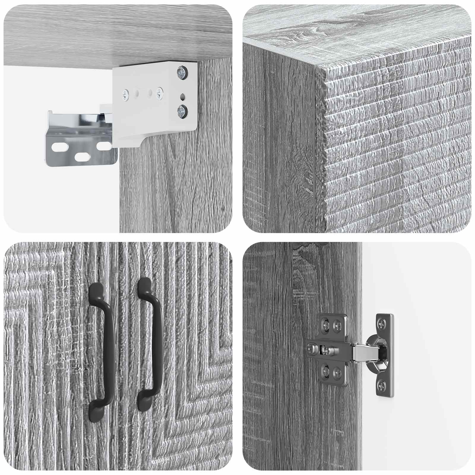 Wandkast Grijs Sonoma 66 x 34,5 x 90 cm Bewerkt hout