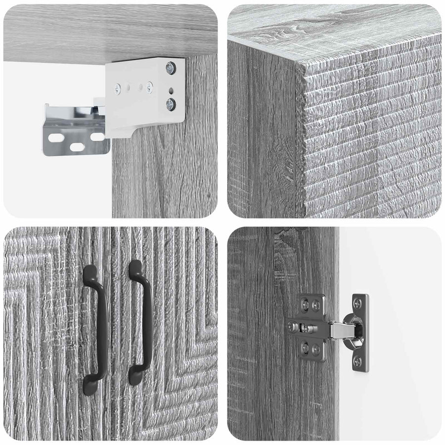 Wandkast Grijs Sonoma 66 x 34,5 x 90 cm Bewerkt hout