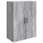Wandkast grijs bewerkt hout 66x34,5x90 cm