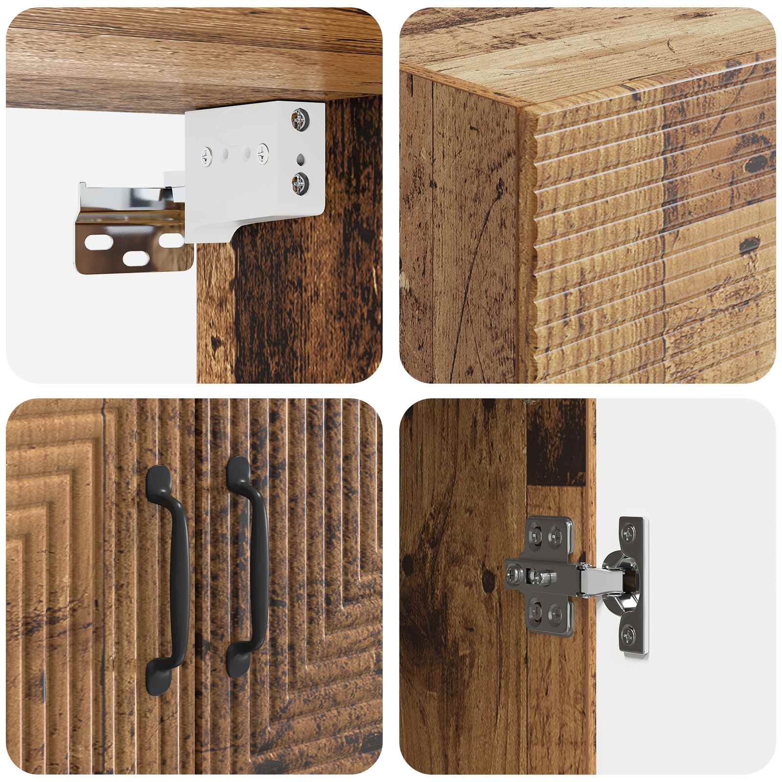Wandkast Oud hout 66 x 34,5 x 90 cm Bewerkt hout