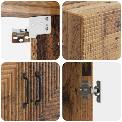 Wandkast Oud hout 66 x 34,5 x 90 cm Bewerkt hout