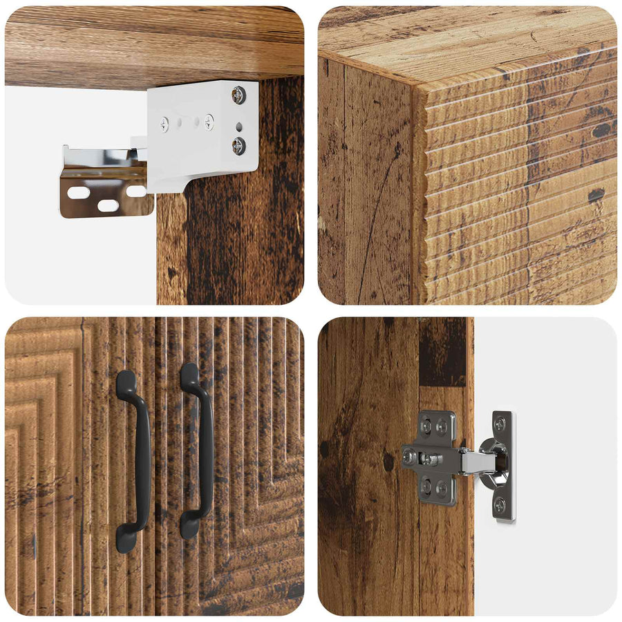 Wandkast Oud hout 66 x 34,5 x 90 cm Bewerkt hout