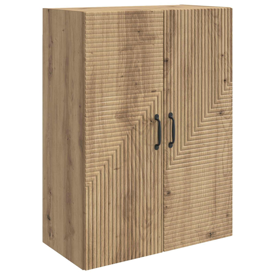 Wandkast Artisanaal eiken 66 x 34,5 x 90 cm Bewerkt hout