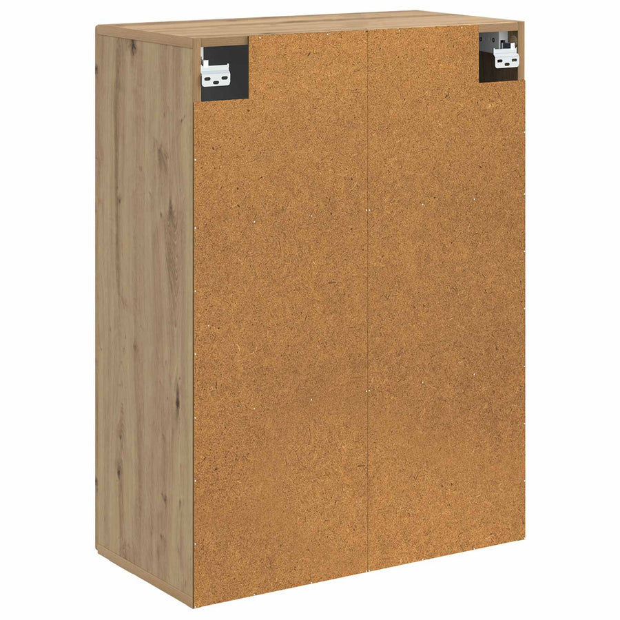 Wandkast Artisanaal eiken 66 x 34,5 x 90 cm Bewerkt hout