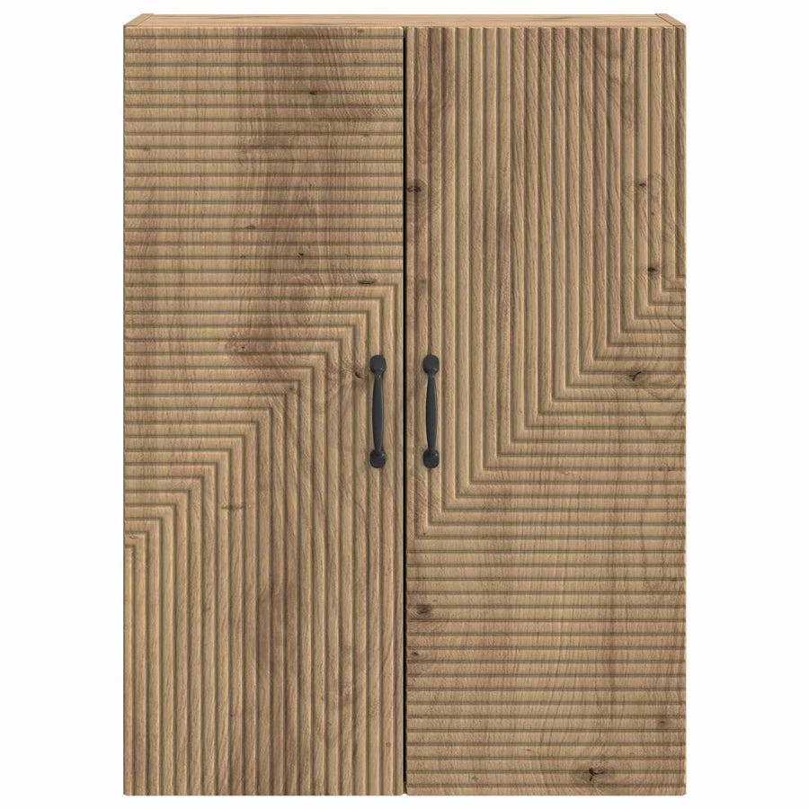 Wandkast Artisanaal eiken 66 x 34,5 x 90 cm Bewerkt hout