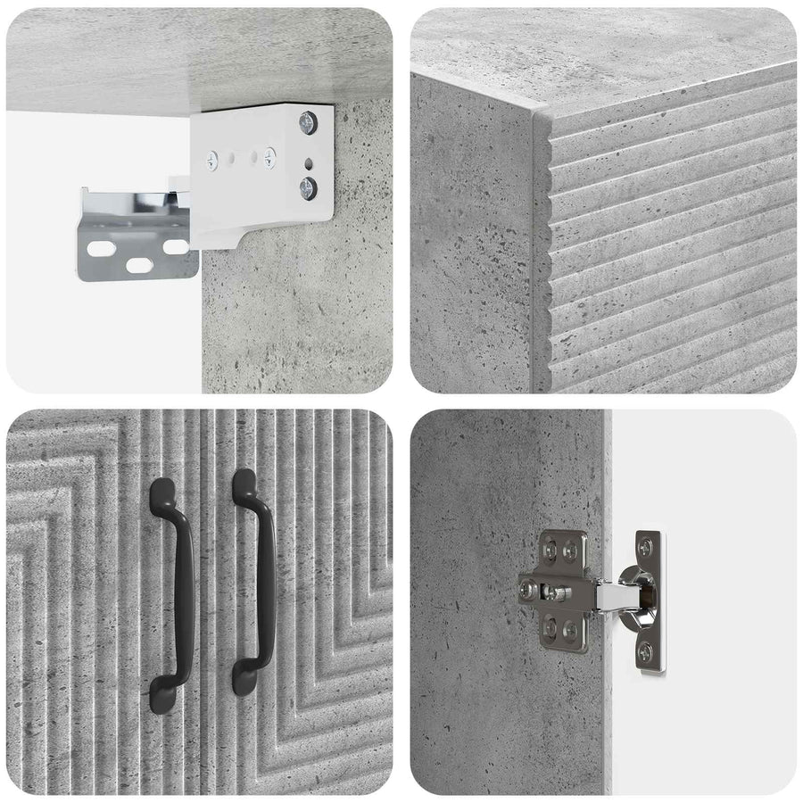 Wandkast Betongrijs 59 x 31 x 60 cm Bewerkt hout
