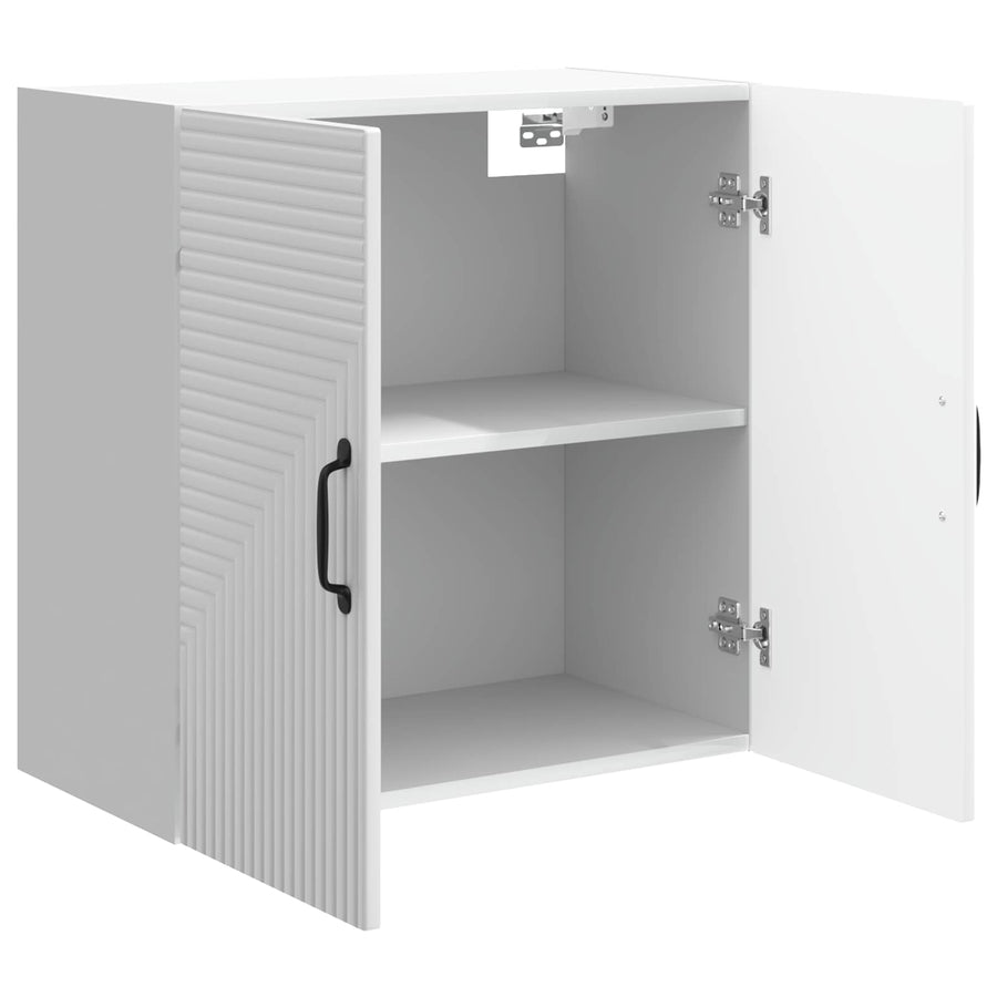 Wandkast Hoogglans Wit 59 x 31 x 60 cm Bewerkt hout