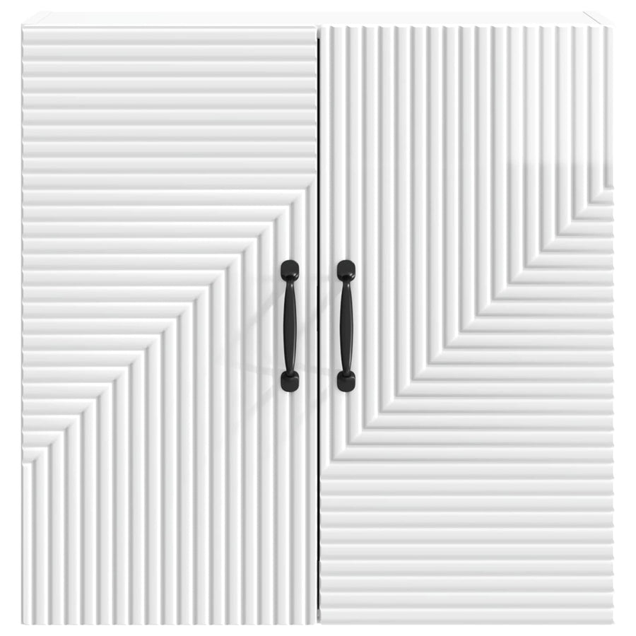 Wandkast Hoogglans Wit 59 x 31 x 60 cm Bewerkt hout