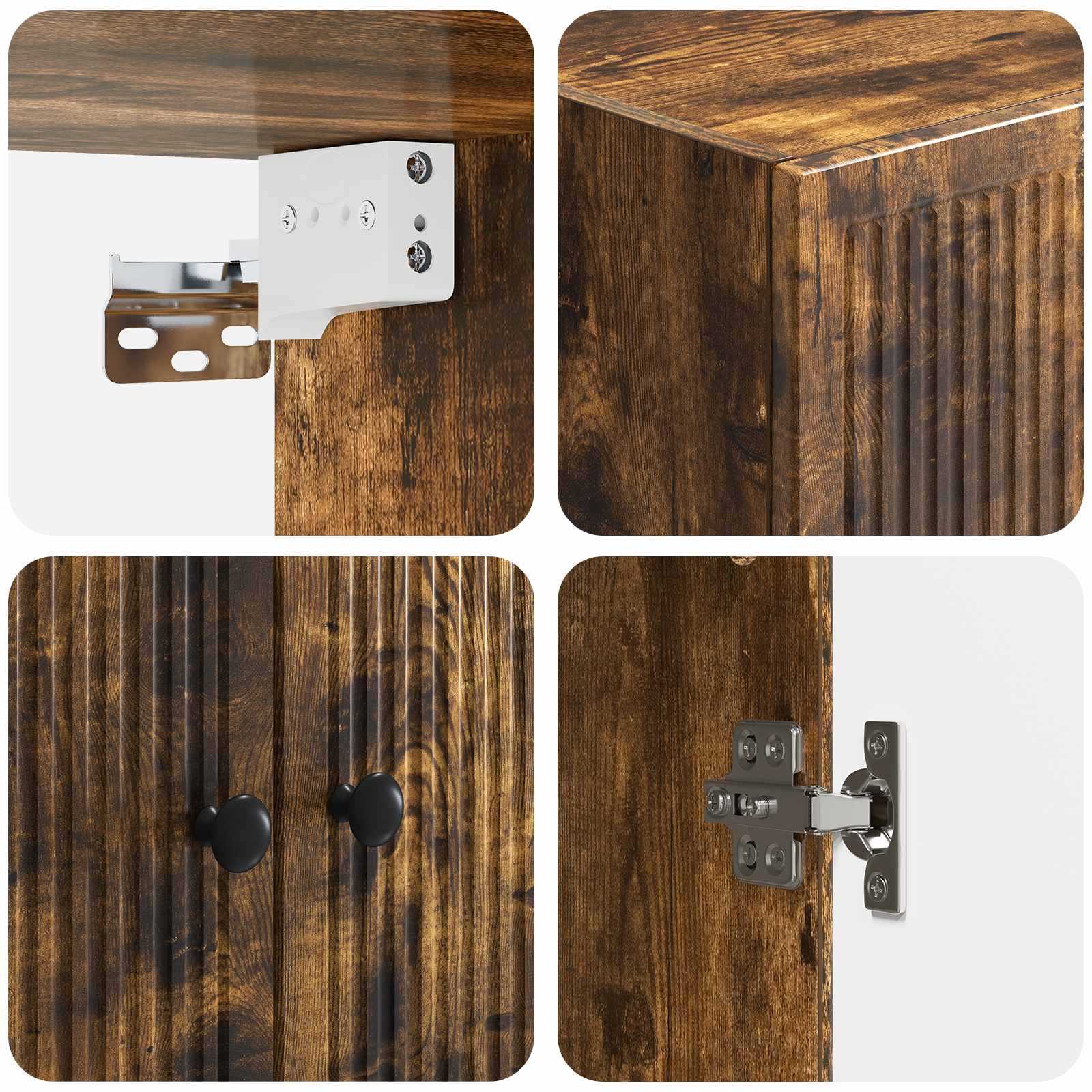 Wandkast Gerookt eiken 59 x 31 x 60 cm Bewerkt hout