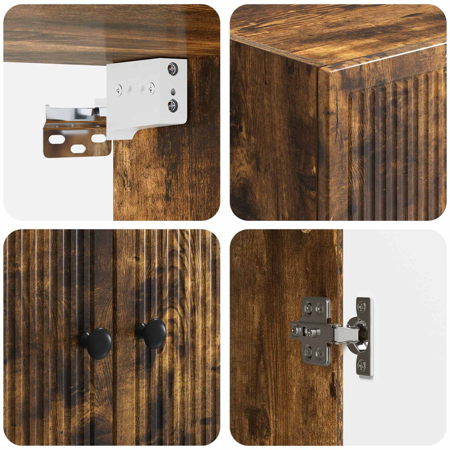 Wandkast Gerookt eiken 59 x 31 x 60 cm Bewerkt hout