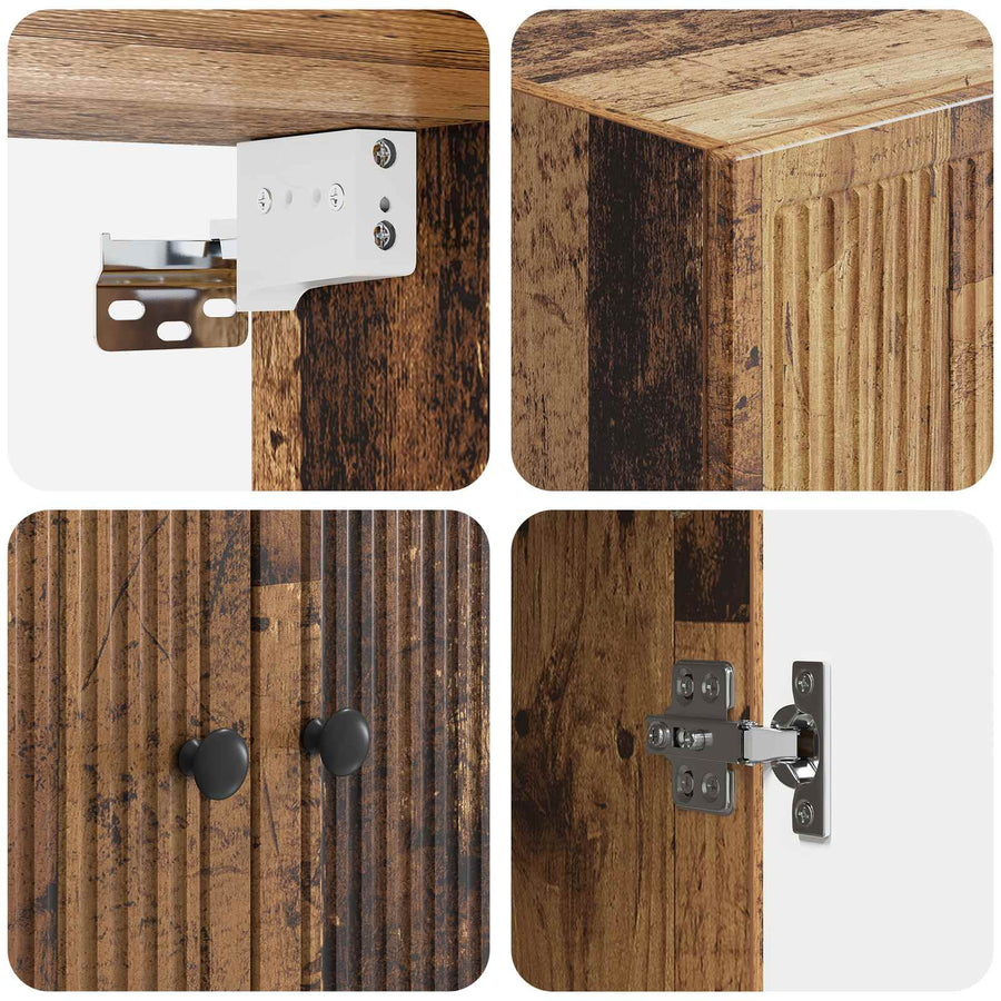 Wandkast Oud hout 59 x 31 x 60 cm Bewerkt hout