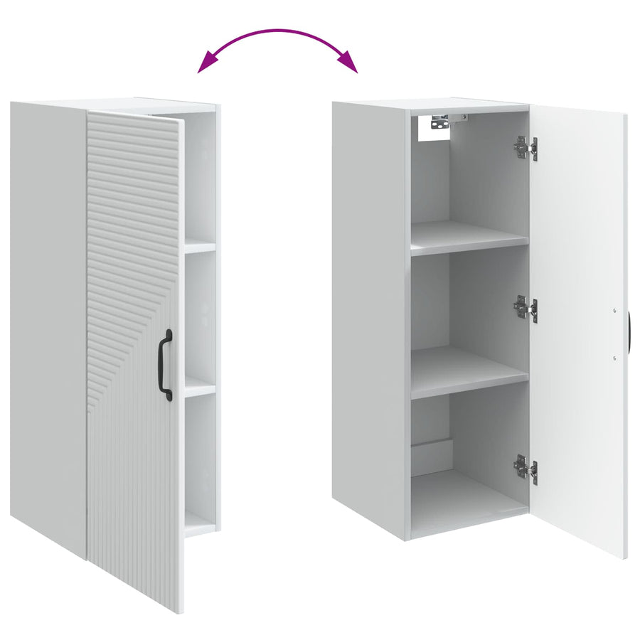 Wandkast Wit 33 x 34,5 x 90 cm Bewerkt hout