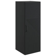 Wandkast 33x34.5x90 cm bewerkt hout zwart