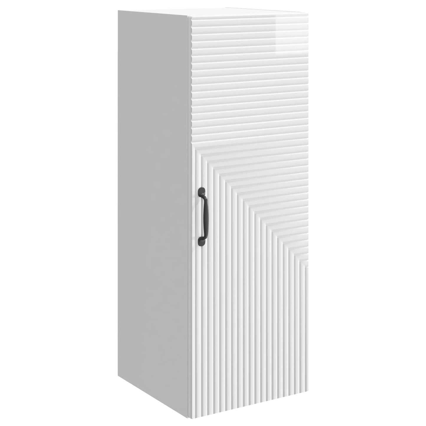 Wandkast Hoogglans Wit 33 x 34,5 x 90 cm Bewerkt hout