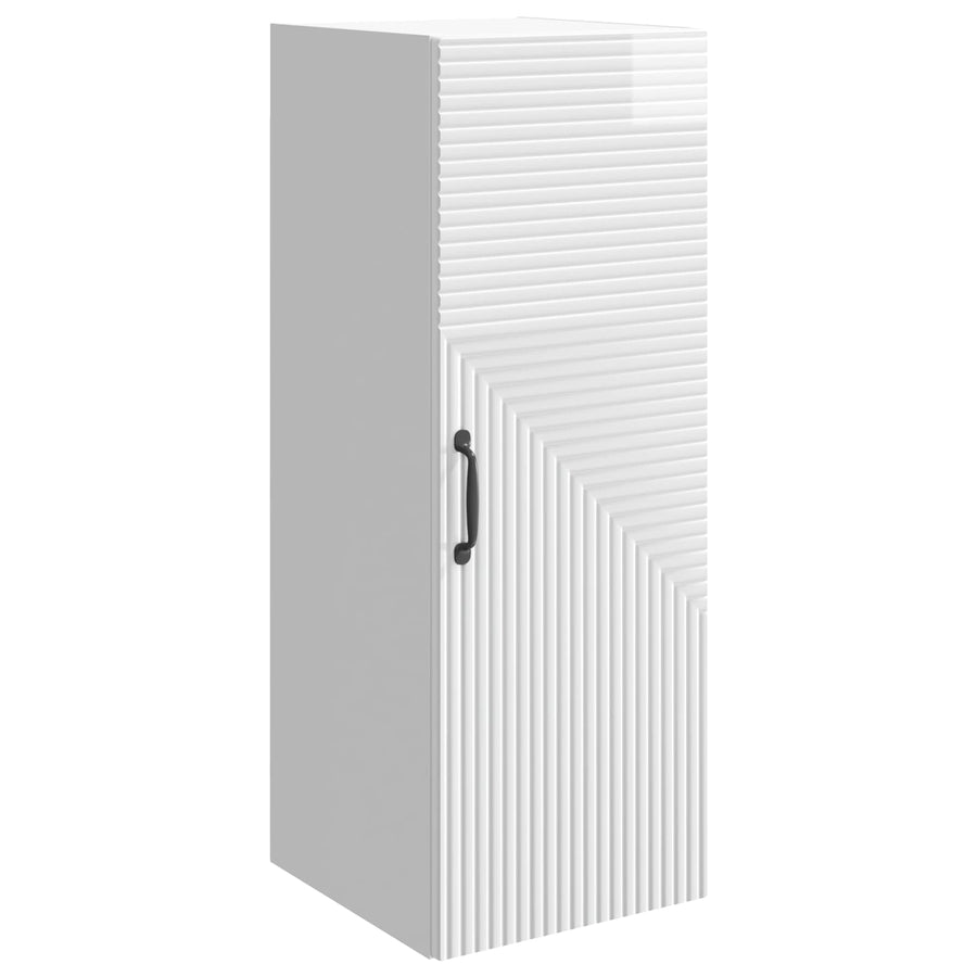 Wandkast Hoogglans Wit 33 x 34,5 x 90 cm Bewerkt hout